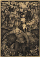 KG 16027
<br/>
Oogstende boeren
<br/>
<em>Berg, Willem Hendrik van den (1886 - 1970)</em>